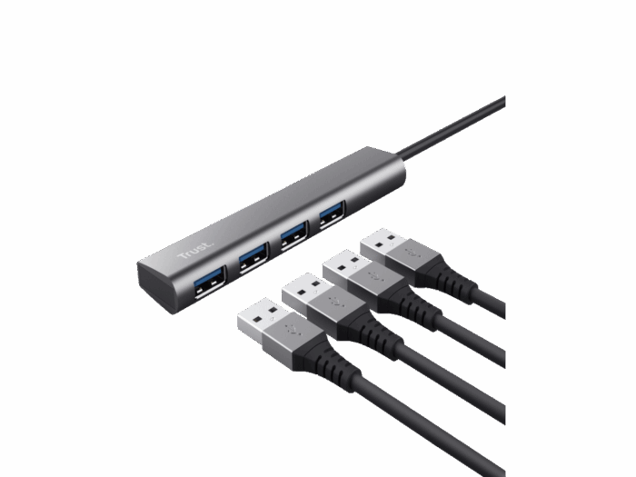 Adapter TRUST HALYX USB-C HUB-3.2/4xUSB/siva