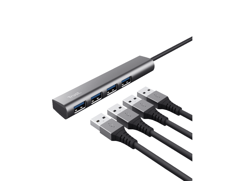 Adapter TRUST HALYX USB-C HUB-3.2/4xUSB/siva