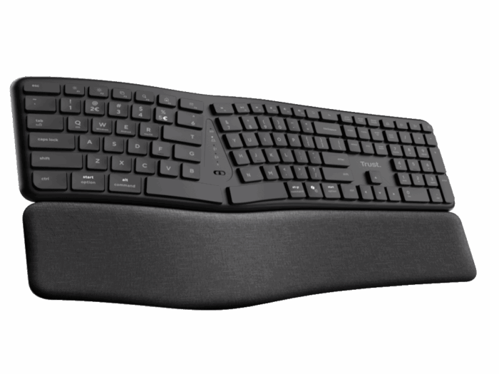 Tastatura TRUST KEYRA ERGO MULTI WRLS KEYBOARD US