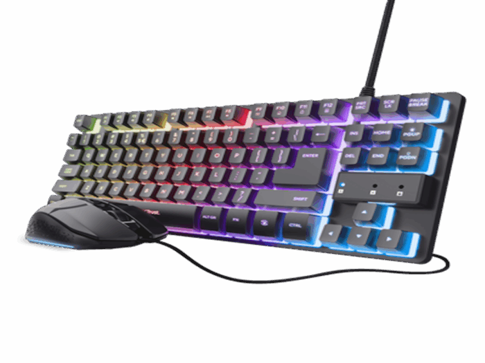 Tastatura+miš TRUST GXT 798 2-in-1 Gaming set/TKL/US/crna
