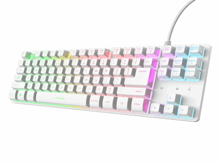 Tastatura TRUST GXT833 THADO žicna/RGB/TKL/gaming/bela