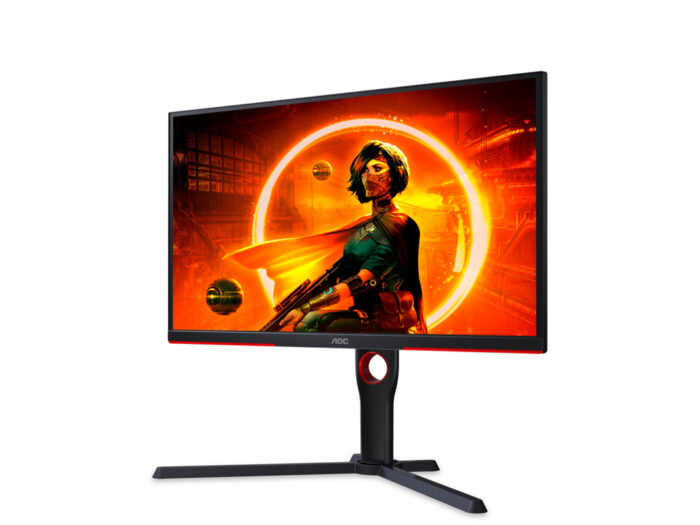 Monitor AOC 25G3ZM/BK 24.5"/VA/1920x1080/240Hz/1ms GtG/HDMIx2,DP/Freesync/Pivot,visina/crna