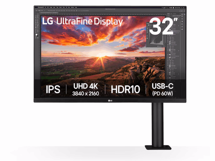 Monitor LG ERGO 32UN880K-B 31.5"/IPS/3840x2160/60Hz/5ms GtG/HDMIx2,DP,USB/pivot,visina/VESA/zvucnici