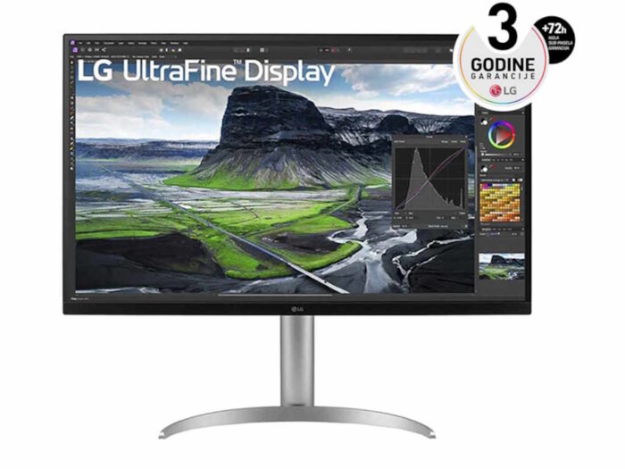 Monitor LG 32UQ850V-W 32"/IPS/3840x2160/60Hz/5ms GtG/HDMIx2,DP,USB/pivot,visina/zvucnici/srebrna