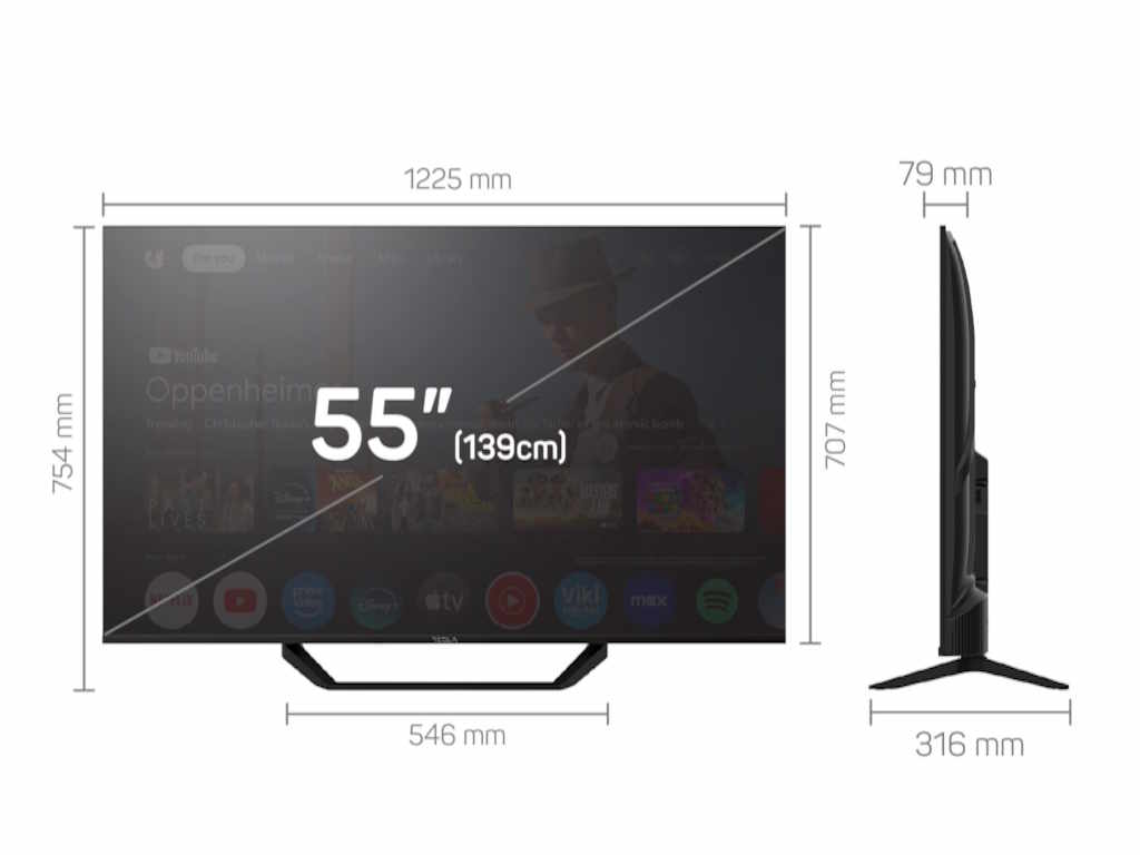 Televizor TESLA 55E655BUS/D-LED/55"/4K/Smart/Google TV/crna - Slika 2