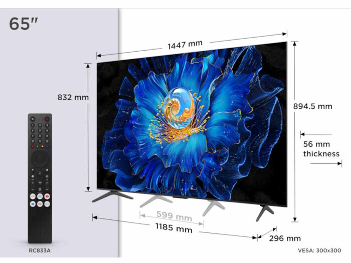 Televizor TCL 65C6KS/QLED-Mini LED/65"/4K UHD/60Hz/Google TV/crna