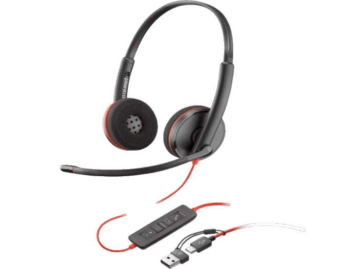 Slušalice HP Poly BW 3220 Stereo USB-C HS +USB-C/A/crna