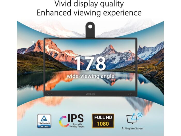 Monitor ASUS ZenScreen MB166CR 15.6"/IPS/1920x1080/60Hz/5ms GtG/USB C/prenosni/crna
