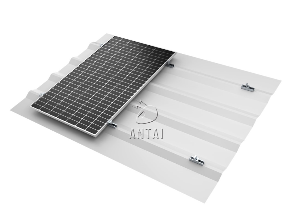 Konstrukcije za SE ANTAI za trapezni lim, mini rail, 150mm, set za 6 panela, univerzalne klampe - Slika 2