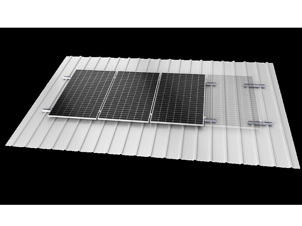 Konstrukcije za SE ANTAI za trapezni lim, mini rail, 400mm, set za 6 panela, univerzalne klampe - Slika 3