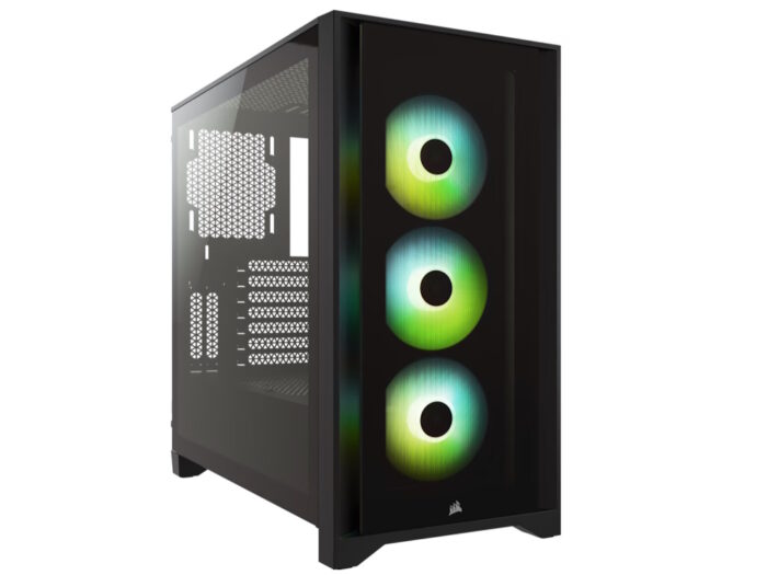 Kucište CORSAIR iCUE 4000X Mid-Tower/ATX/kaljeno staklo/bez napajanja/RGB/crna