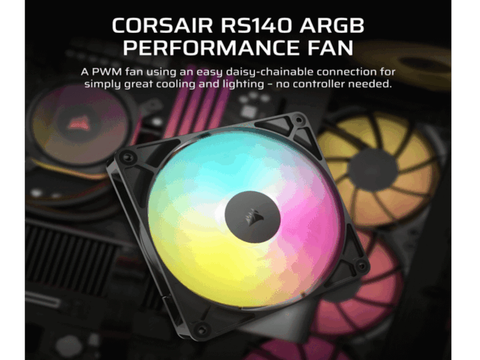 Ventilator CORSAIR RS140 ARGB/140mm/dual pack/crna