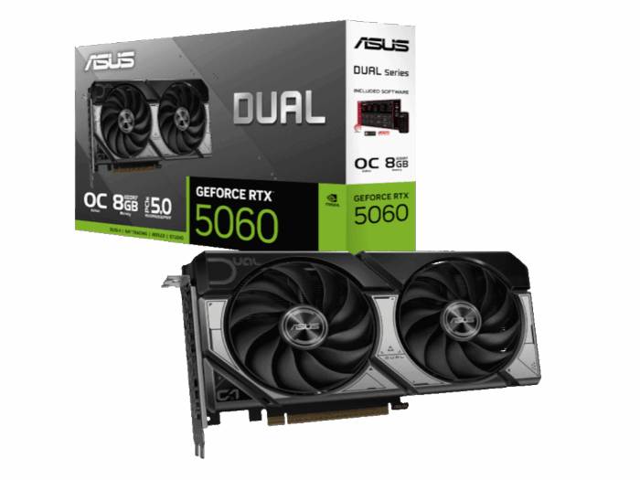 Graficka karta ASUS DUAL RTX 5060 NVD/8GB/GDDR7/128bit/crna