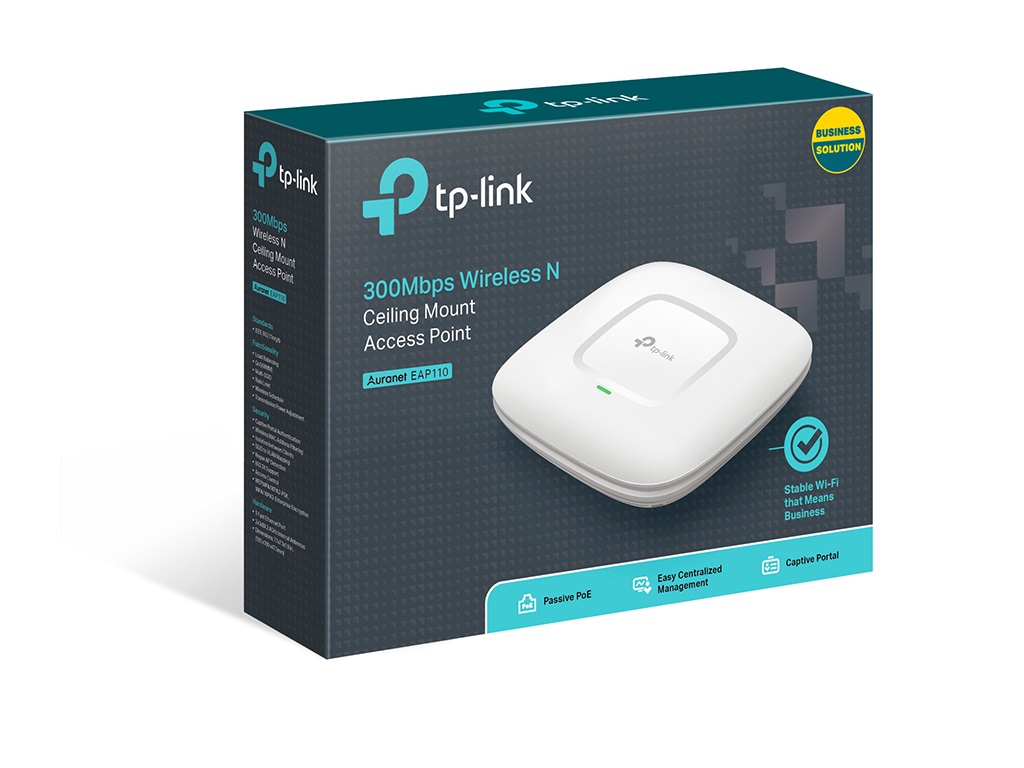 Acces point TP-LINK EAP110 Wi-Fi/N300/300Mbps/POE/1xLAN/2x interna antena - Slika 3
