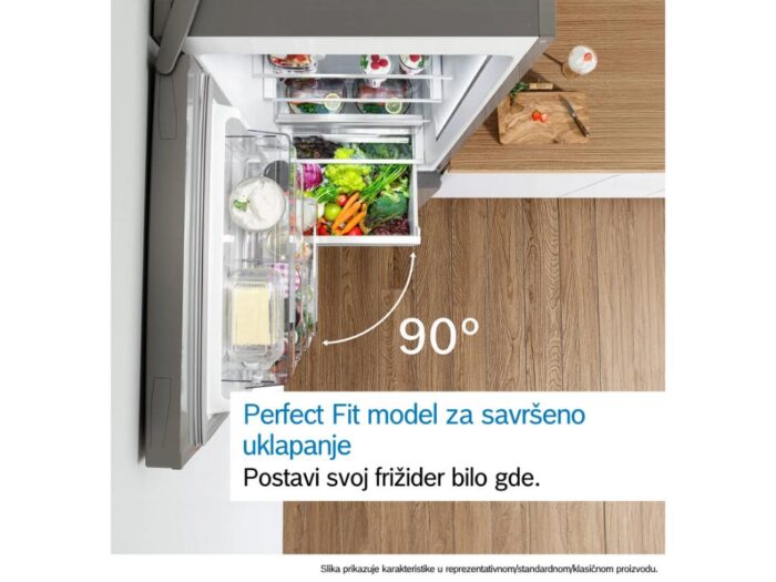 Frižider BOSCH KGN49LBCF/Serija 6/samostojeci/kombinovani/Total No Frost/C/440L/staklena vrata/crna