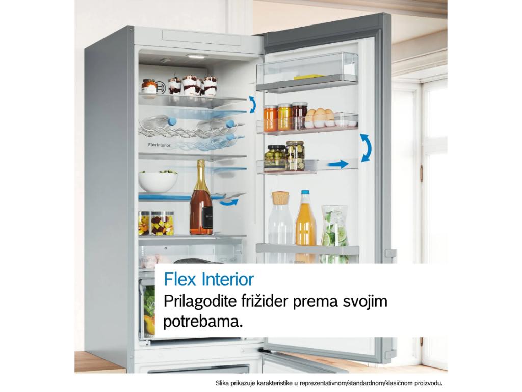 Frižider BOSCH KGN49LBCF/Serija 6/samostojeci/kombinovani/Total No Frost/C/440L/staklena vrata/crna - Slika 2