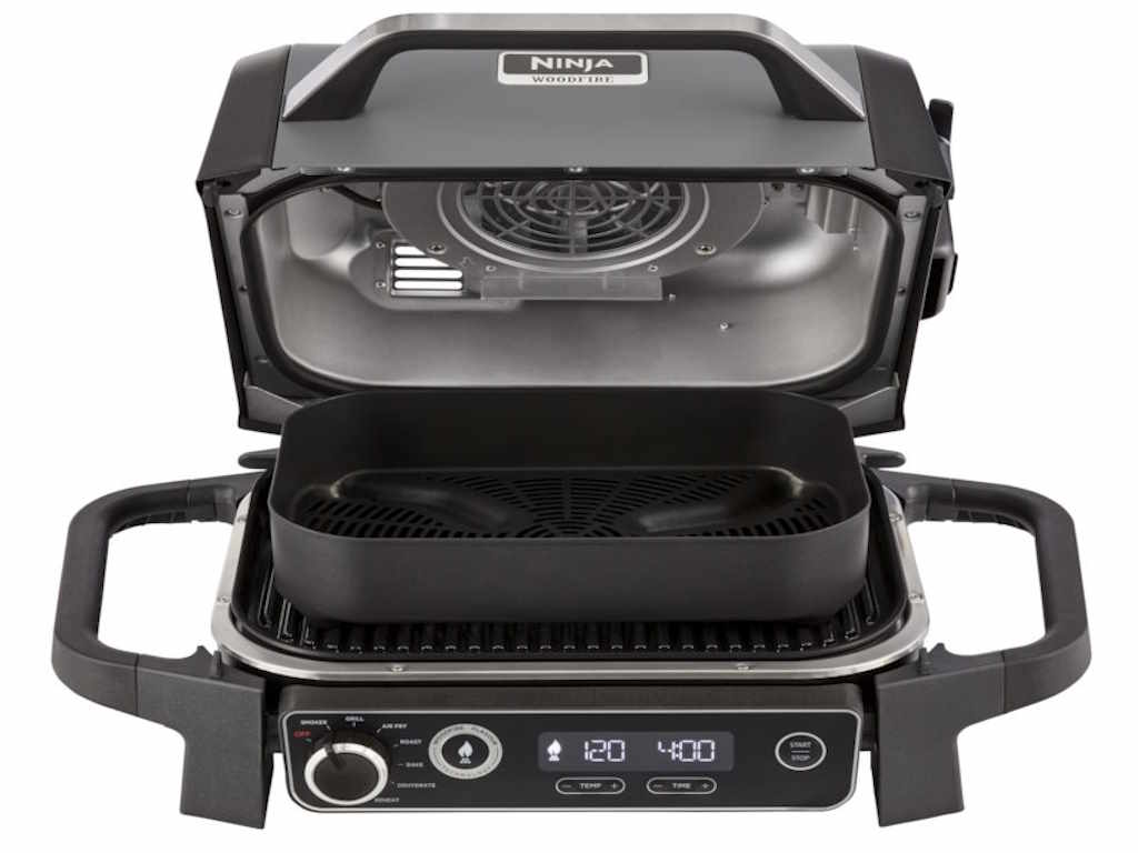 Gril NINJA OG701EU Woodfire Electric Outdoor BBQ Grill & Smoker/2400W/crna