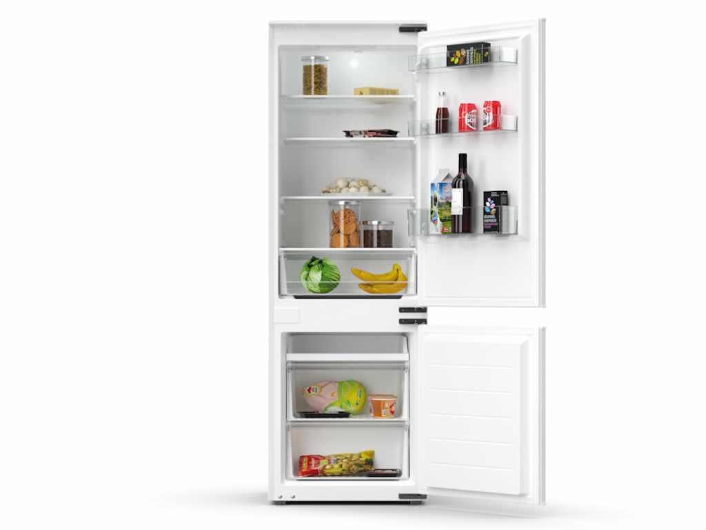 Frižider TESLA RI2500HE ugradni/dvoje vrata/rucno otapanje/F/179L+70L/54x54x178cm/bela