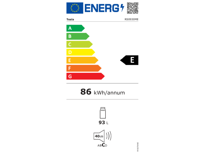 Frižider TESLA RS0930ME jedna vrata/rucno otapanje/E/93L/44,6x47,2x86,4/bela