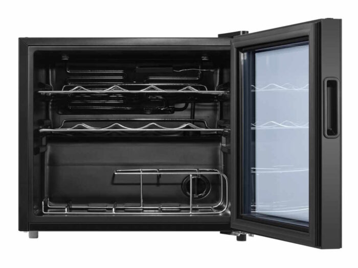 Vinska vitrina TESLA RW044M/G/14 boca/47,2x44,4x49,3/crna