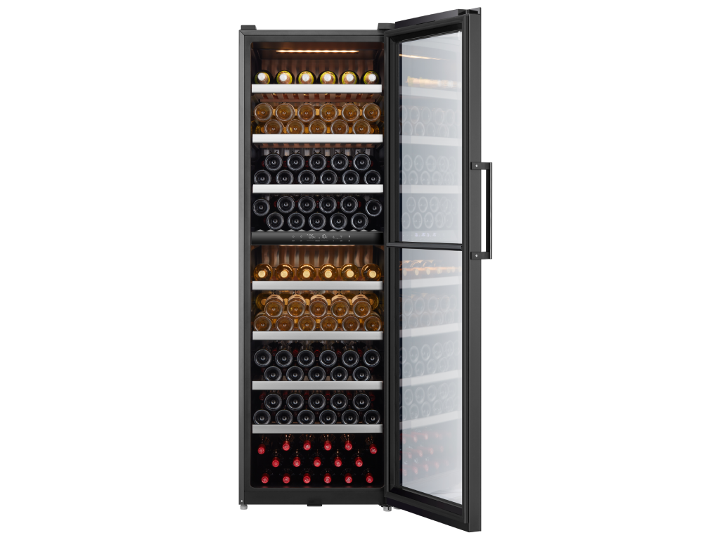 Vinska vitrina TESLA RW430M/E/dve zone/drvene police/193 boce/59,5x70,5x184,5/crna - Slika 4