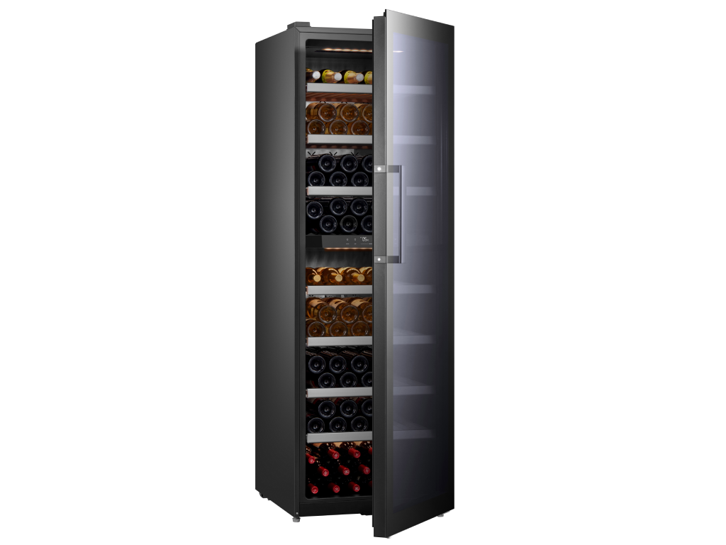 Vinska vitrina TESLA RW430M/E/dve zone/drvene police/193 boce/59,5x70,5x184,5/crna - Slika 5