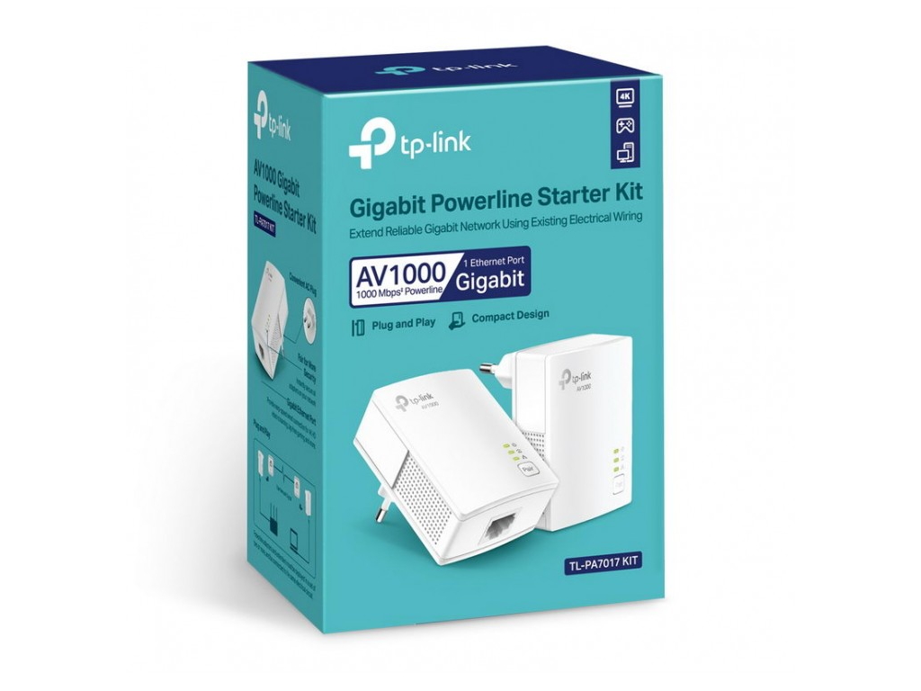 Powerline adapter TP-LINK TL-PA7017 KIT AV1000/1GB/HomePlug AV2/HomePlug AV/300m - Slika 2