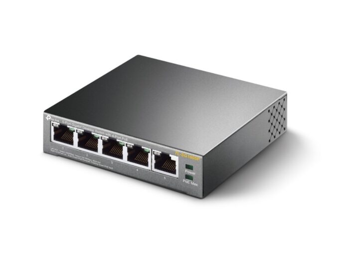 Switch TP-LINK TL-SG1005P Gigabit/5x RJ45/10/100/1000Mbps/4x PoE+/56W PoE/metalno kuciste