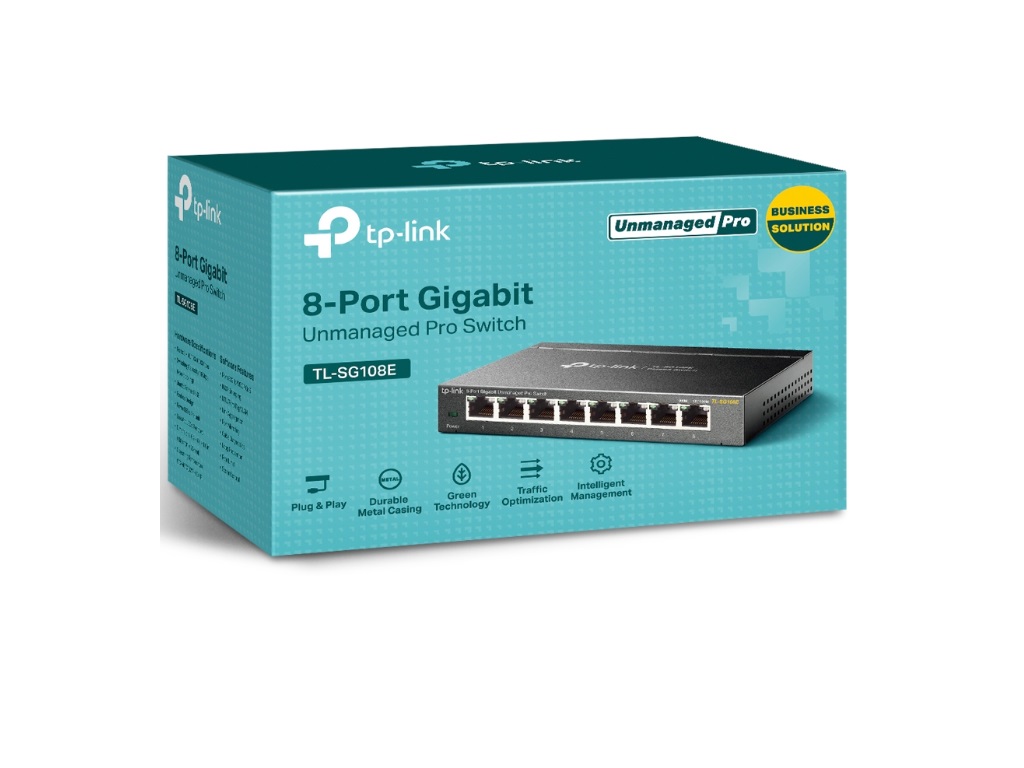 Switch TP-LINK TL-SG108E Gigabit/8x RJ45/10/100/1000Mbps/eSmart/Desktop metalno kuciste - Slika 2