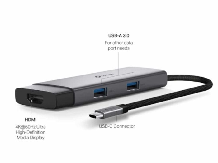 Hub TP-LINK UH5020C USB Type-C 5-Port Hub/1*HDMI 4K@60Hz/1*PD 100W/1*USB Type-C 5Gbps 2*USB Type-A 5