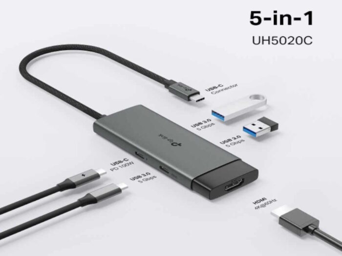 Hub TP-LINK UH5020C USB Type-C 5-Port Hub/1*HDMI 4K@60Hz/1*PD 100W/1*USB Type-C 5Gbps 2*USB Type-A 5