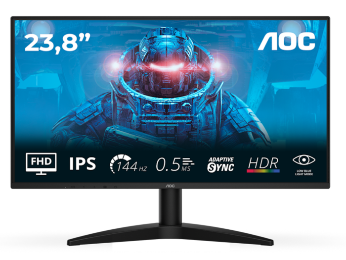 Monitor AOC 24B36X  23.8"/IPS/1920X1080/144Hz/0.5ms MPRT/HDMI,DP/Adaptive sync/VESA/crna