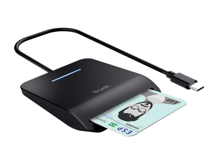 Citac kartica TRUST PRIMO USB-C DNI smart card reader/crna