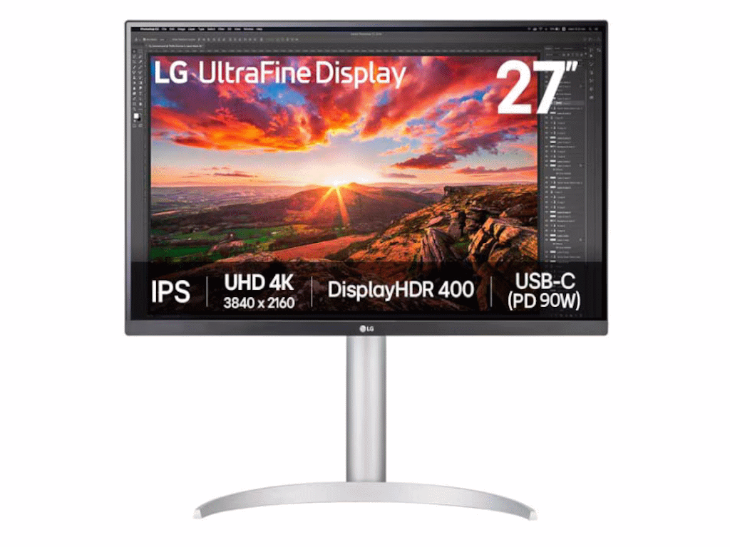 Monitor LG 27UP850K-W 27"/IPS/3840x2160/60Hz/5ms GtG/HDMIx2,DP,USB,USB type C/VESA/pivot/srebrna