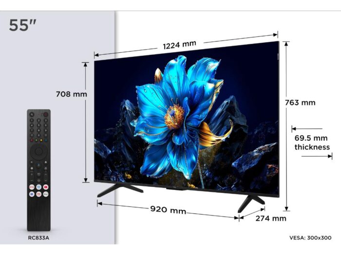 Televizor TCL 55P7K/QLED/55"/4K UHD/60Hz/Google TV/crna