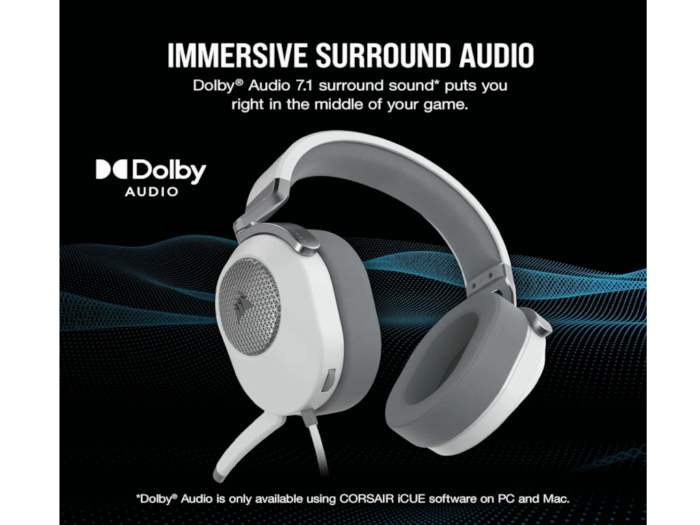 Slušalice CORSAIR HS65 SURROUND ŽICNE/CA-9011271-EU/bela