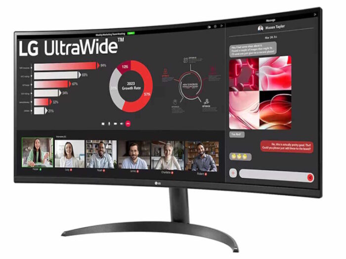 Monitor LG 34WR50QK-B.AEU 34"/VA,21:9,zakrivljen/3440x1440/100Hz/5ms GtG/HDMIx2,DP/crna